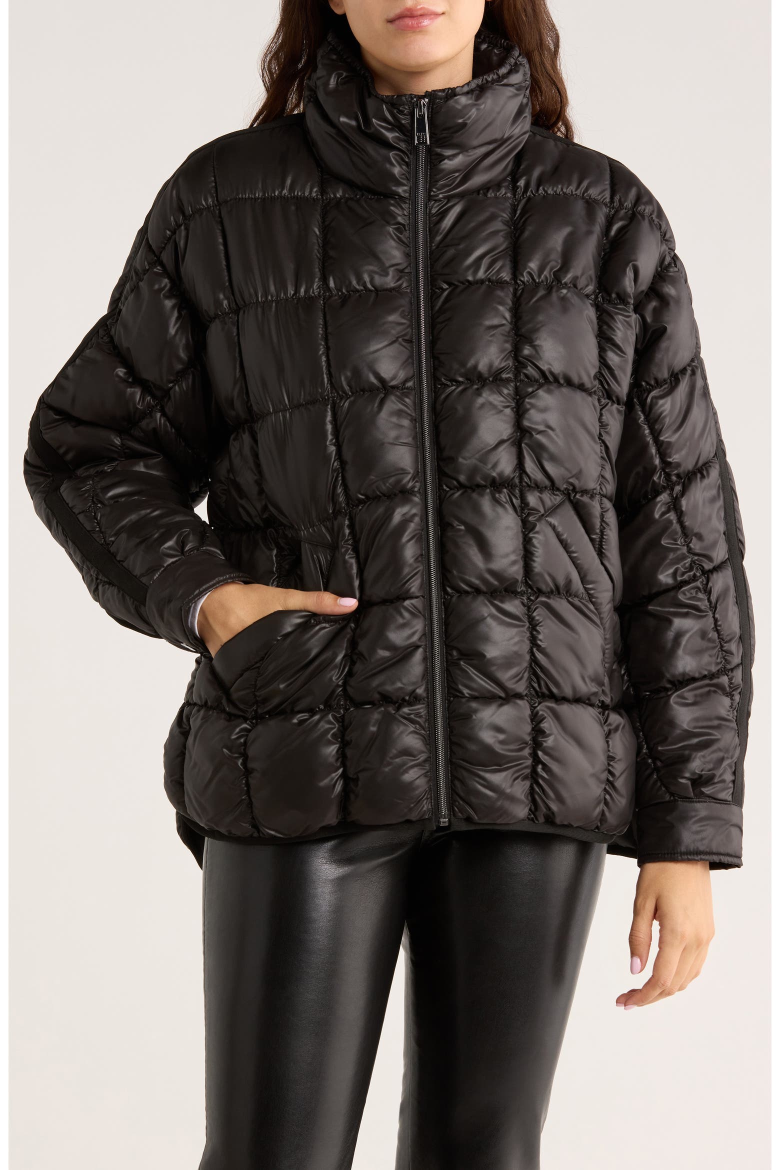 Bcb Generation BCBGeneration Zip Quilted Short Puffer Jacket (Women) | Nordstromrack
