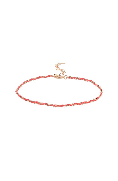 Bearfruit Jewelry Sterling Silver 18k Gold Plated Katarina String Bracelet In Red