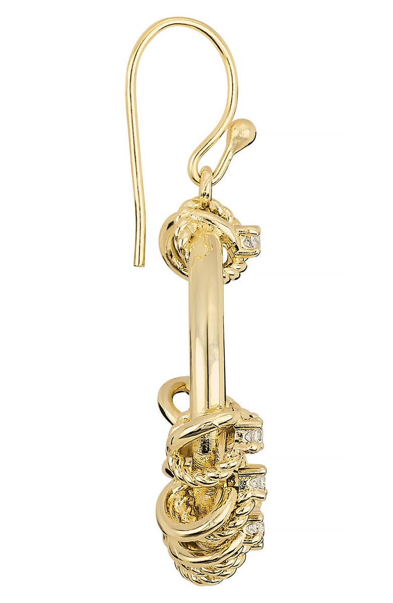 ATHRA LUXE Cubic Zirconia Frontal Hoop Earrings, Alternate, color, Gold