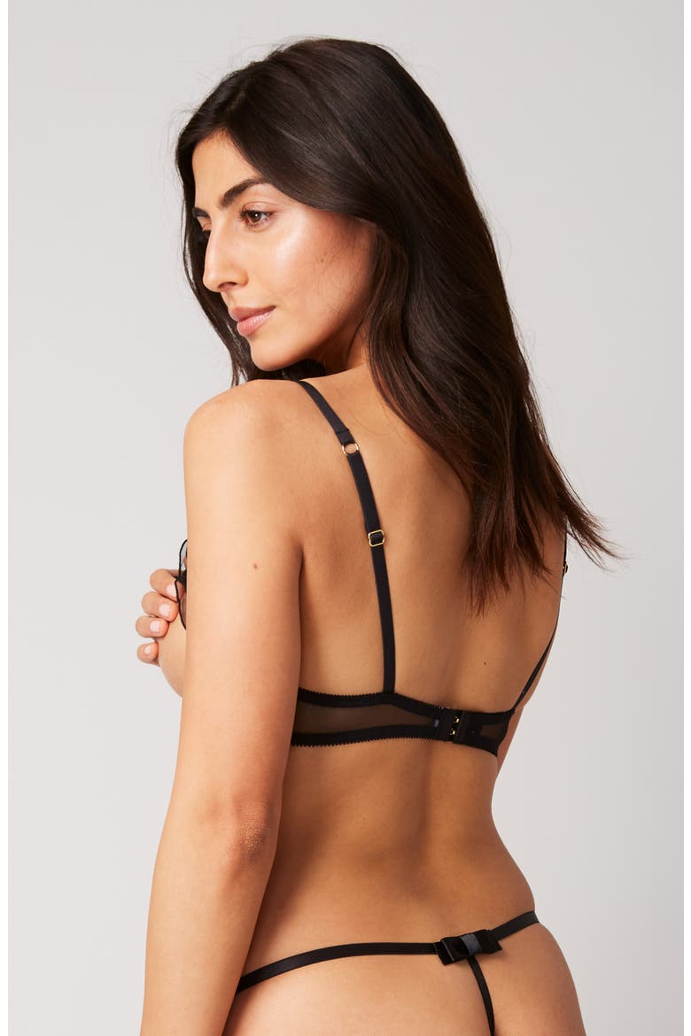 Odette Open Cup Underwire Bra, Alternate, color, NOIR
