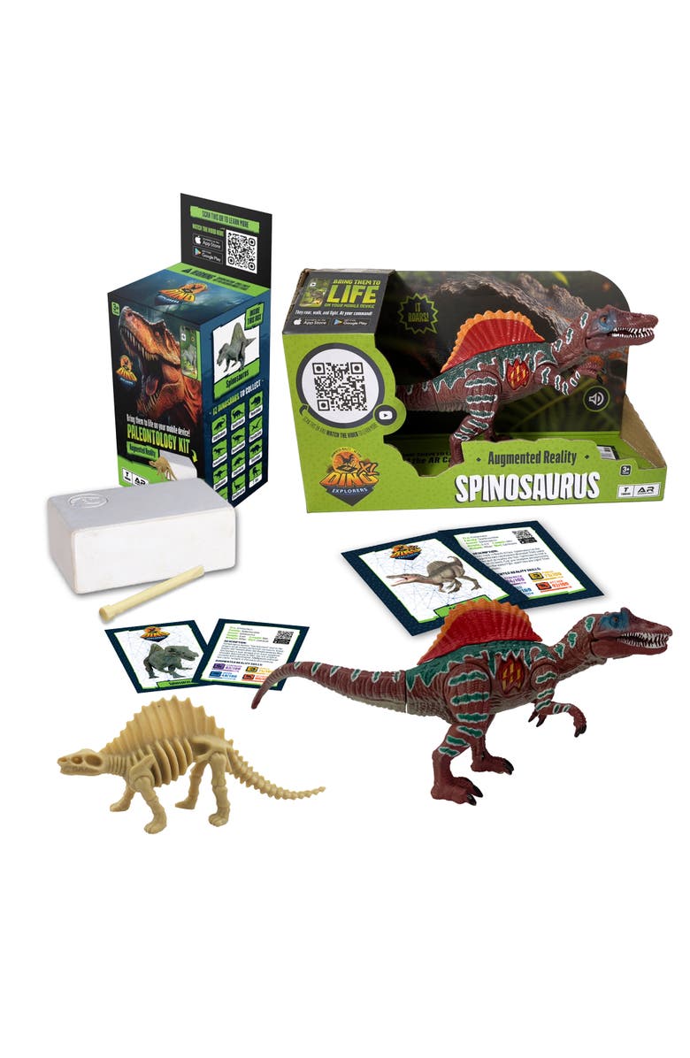 Dino Explorers Ar Dinosaur Xl and Brick Combo 10 Inch Spinosaurus Figure, Main, color, Multicolored