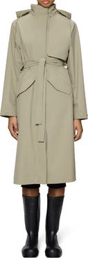 Rains Suva Waterproof Hard Shell Rain Coat with Removable Hood