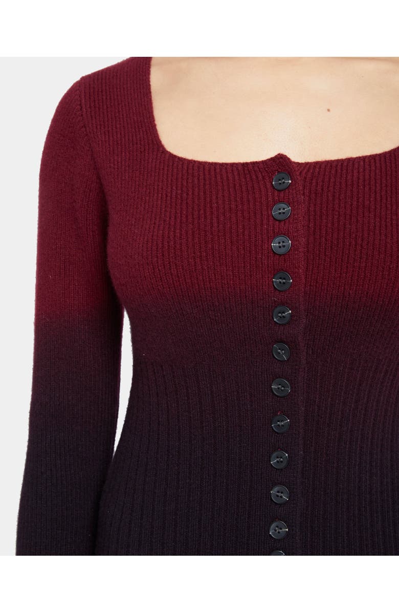 Santorelli RAYE Ombre Ribbed Knit Cardigan in Pure Wool, Alternate, color, 