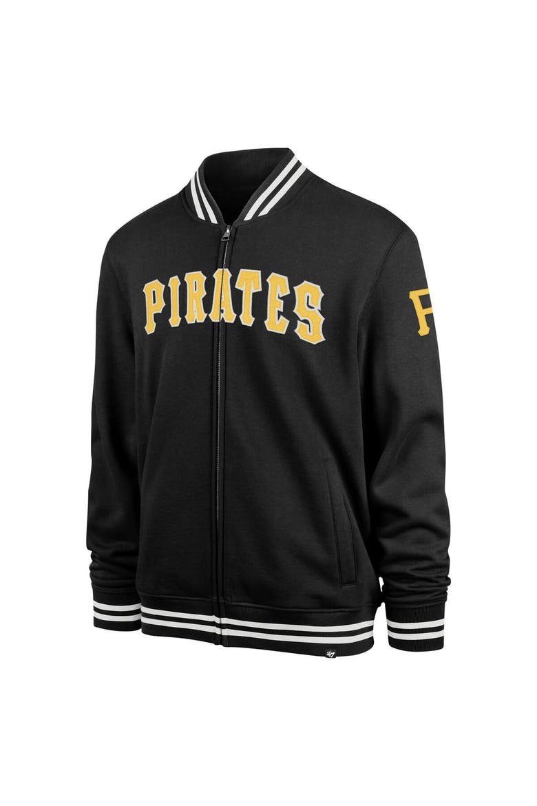 Men's '47 Black Pittsburgh Pirates Wax Pack Pro Camden Full-Zip Track Jacket, Alternate, color, Black