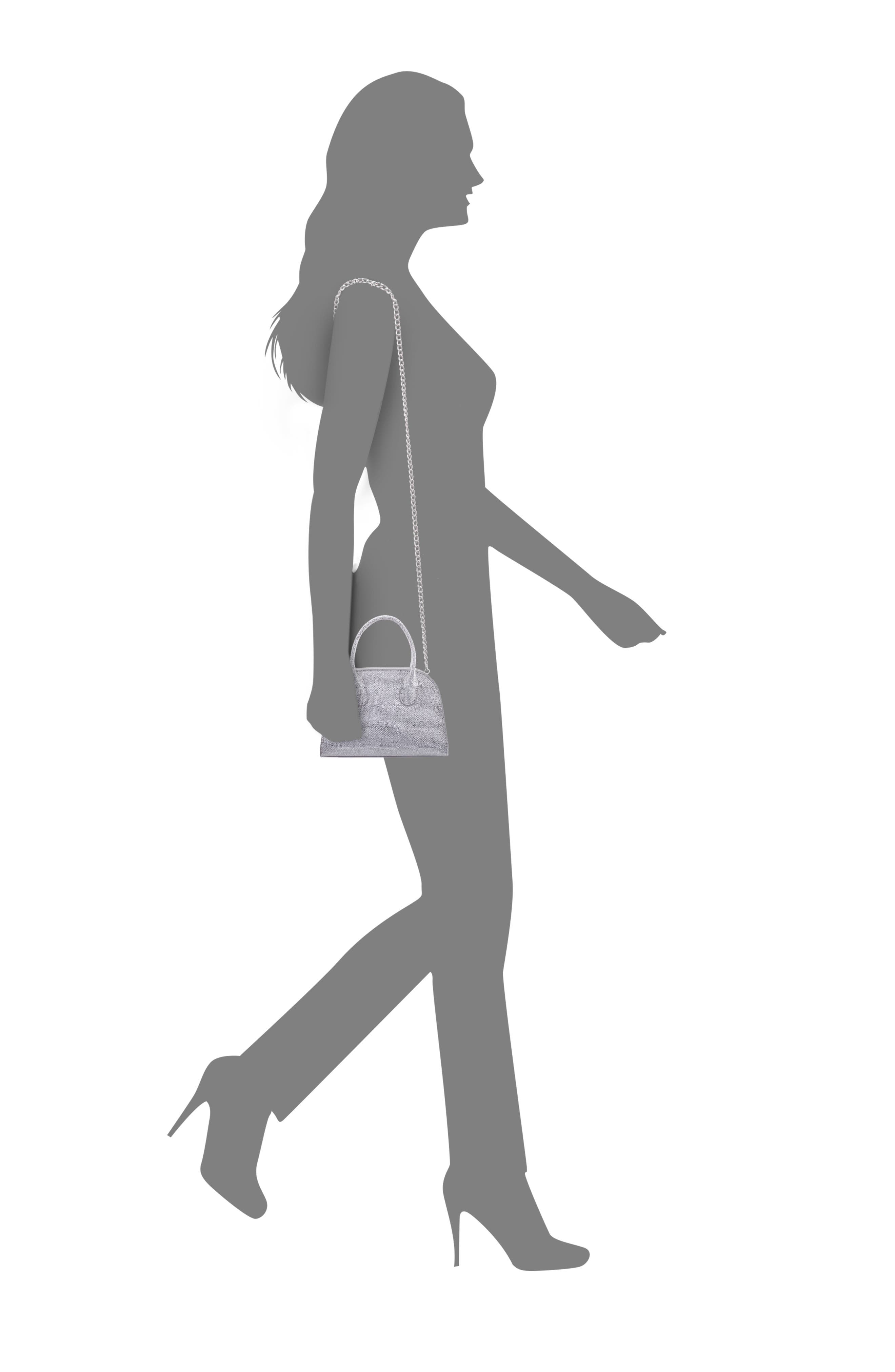 Nina Yorke Top Handle Bag, Alternate, color, Silver