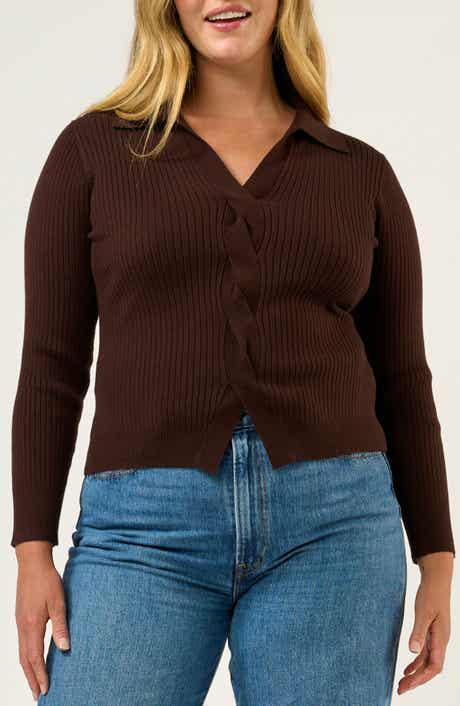 Bronti Twist Front Rib Sweater