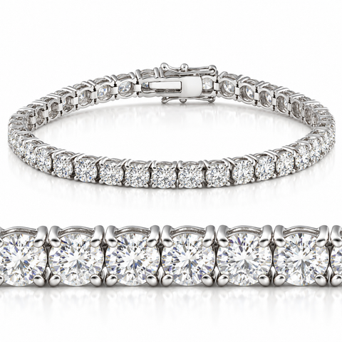 12ct Diamond Tennis Bracelet 14K Gold 7" Lab Grown
