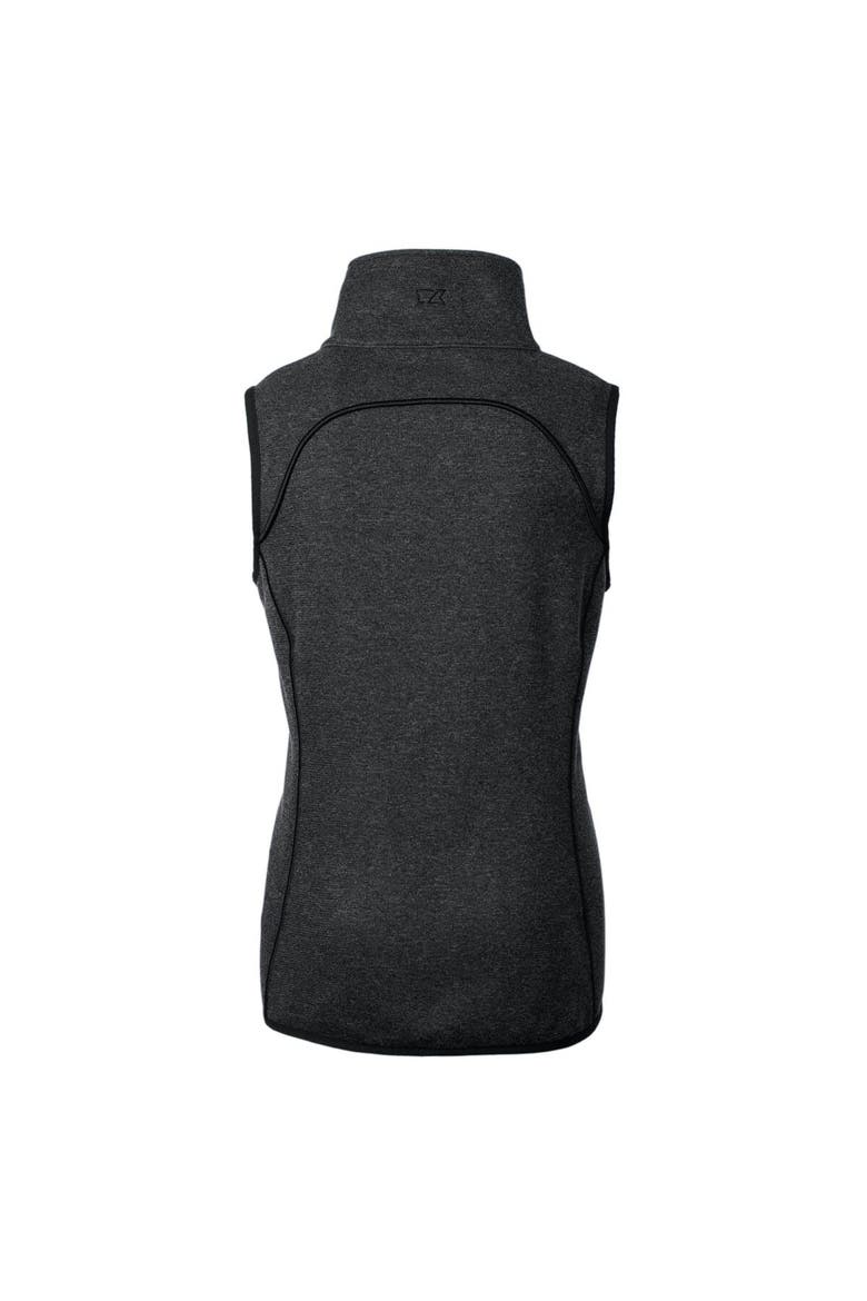 Women's Cutter & Buck Heather Charcoal Portland State Vikings Mainsail Sweater-Knit Full-Zip Vest, Alternate, color, Heather Charcoal