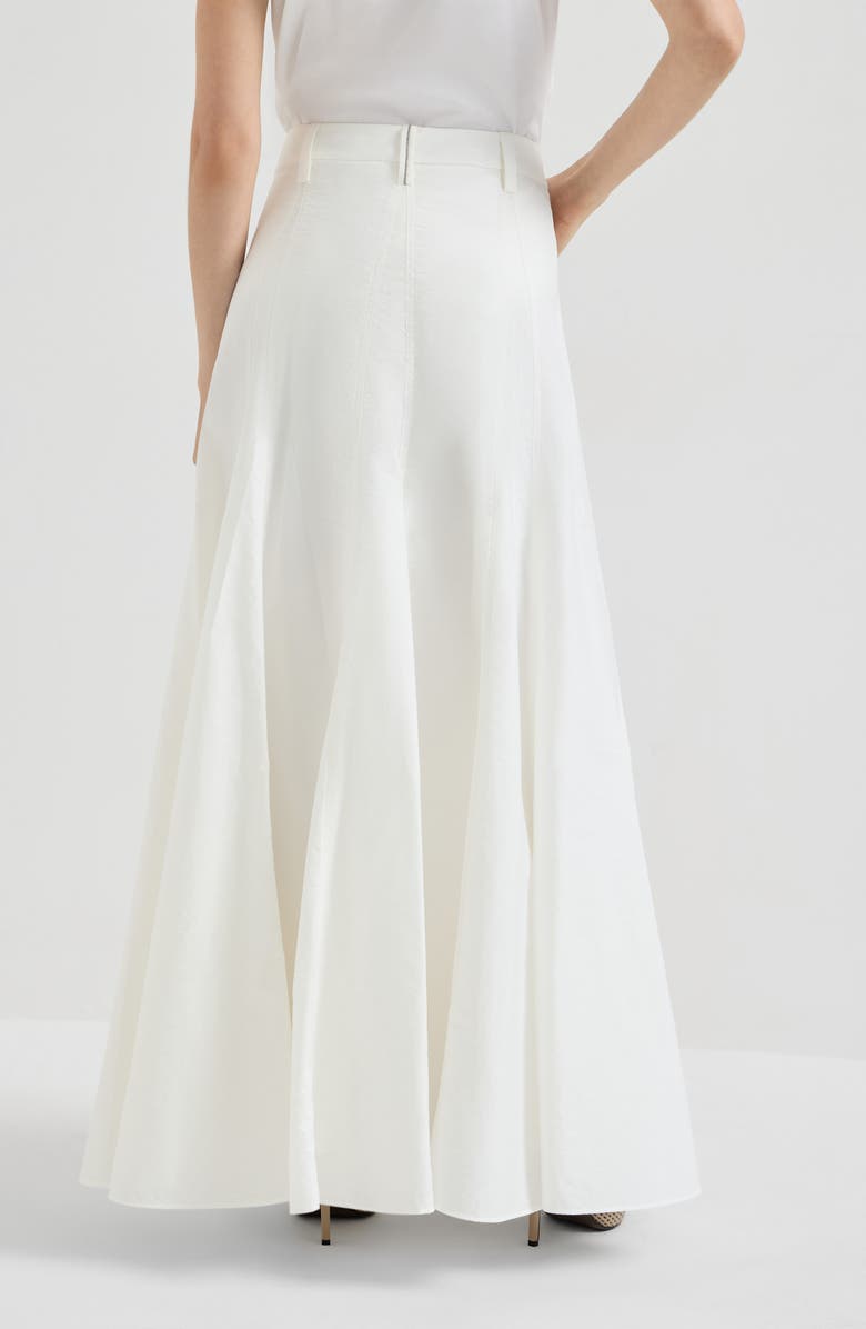 Brunello Cucinelli Flared skirt with monili, Alternate, color, White