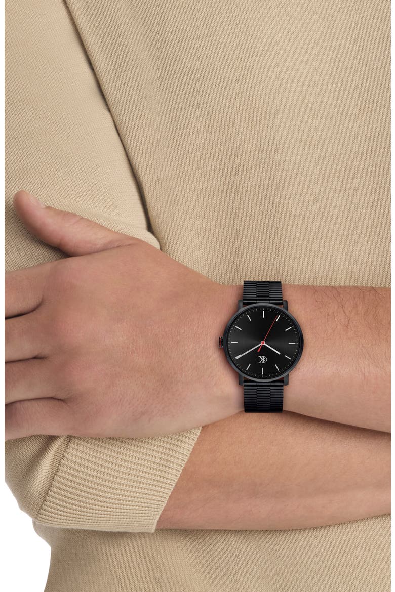 CK Real Mesh Strap Watch, 40mm, Alternate, color, BLACK