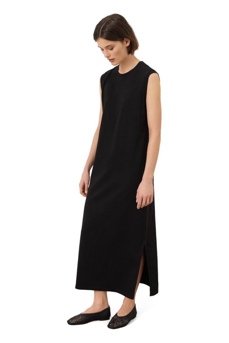 Organic Cotton Soft-Slub Essential Easy Muscle Tee Maxi Dress, Alternate, color, Black