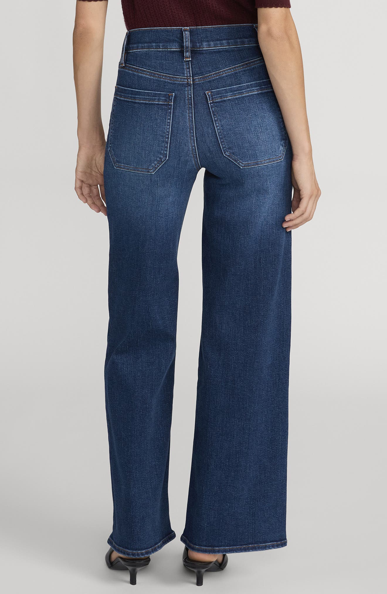 FRAME Le Pixie Slim Palazzo Patch Pocket High Waist Wide Leg Jeans ...