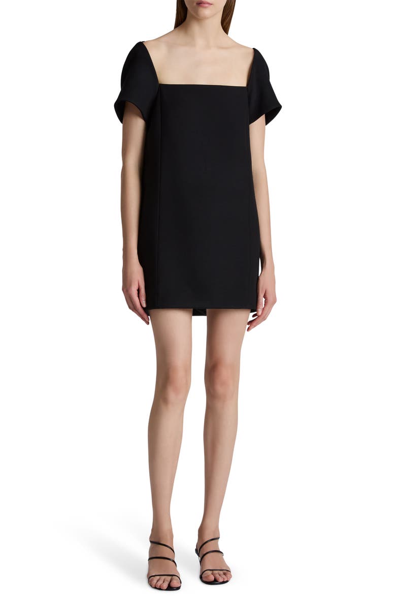 Khaite Benji Square Neck Shift Dress, Main, color, Black