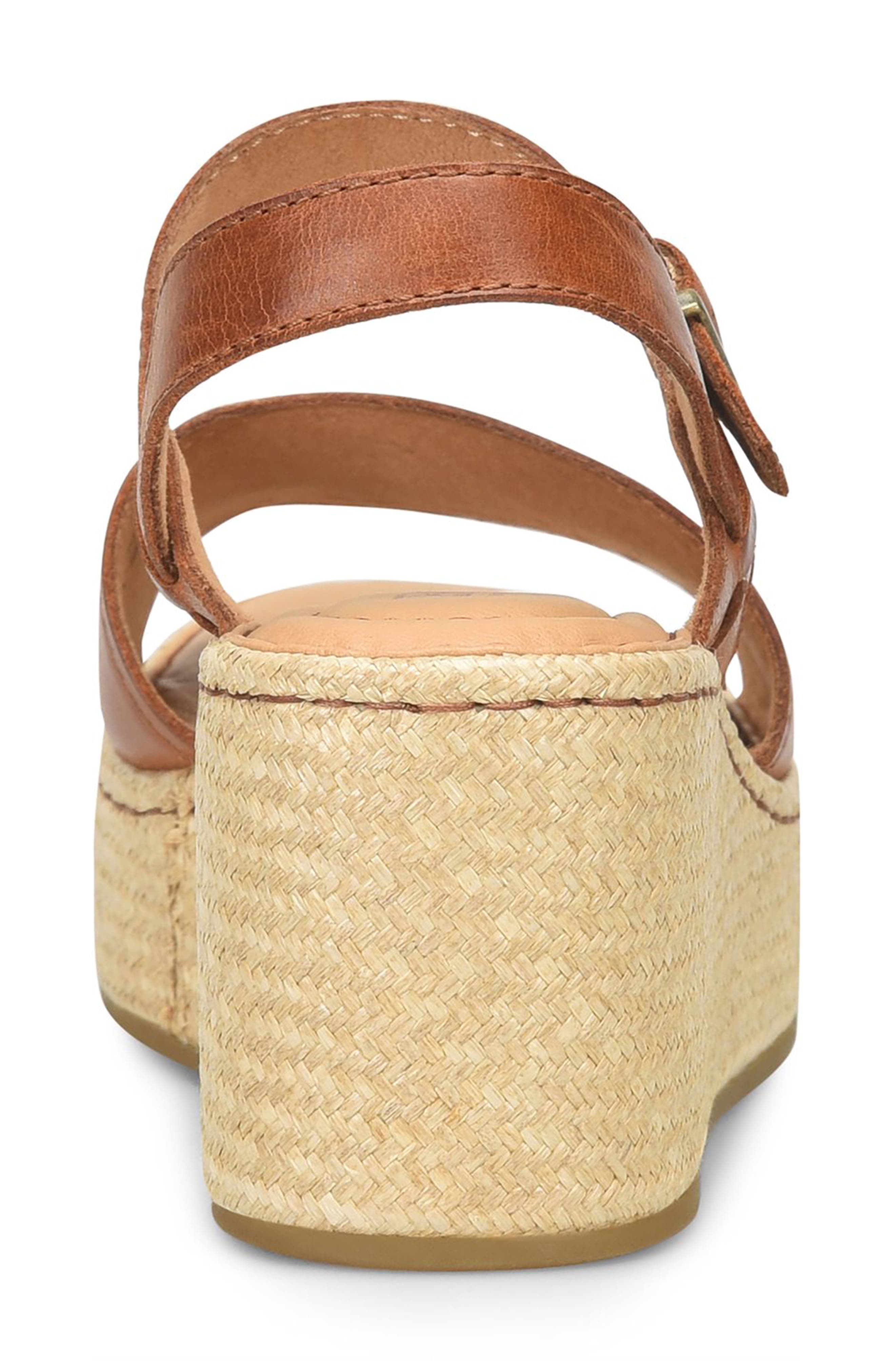 Børn Santos Platform Wedge Sandal, Alternate, color, Brown Leather