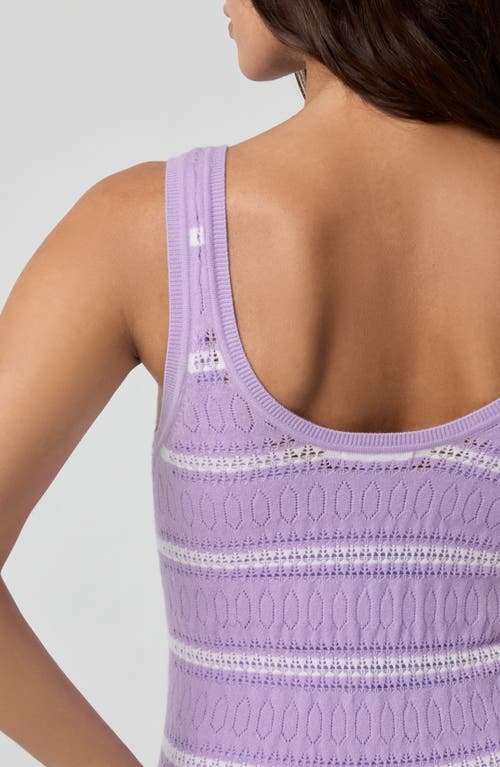 Florence By Mills Stripe Pointelle Stitch Minidress In Purple