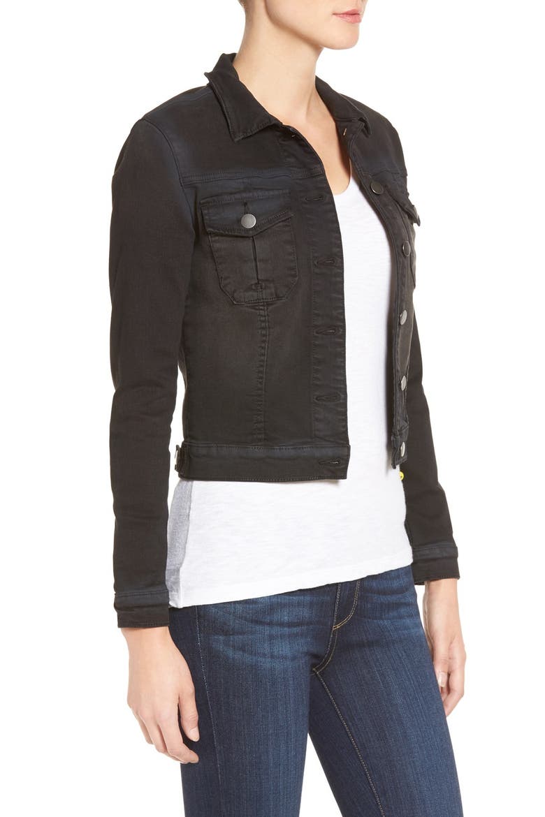 'Amelia' Denim Jacket, Alternate, color, BLACK