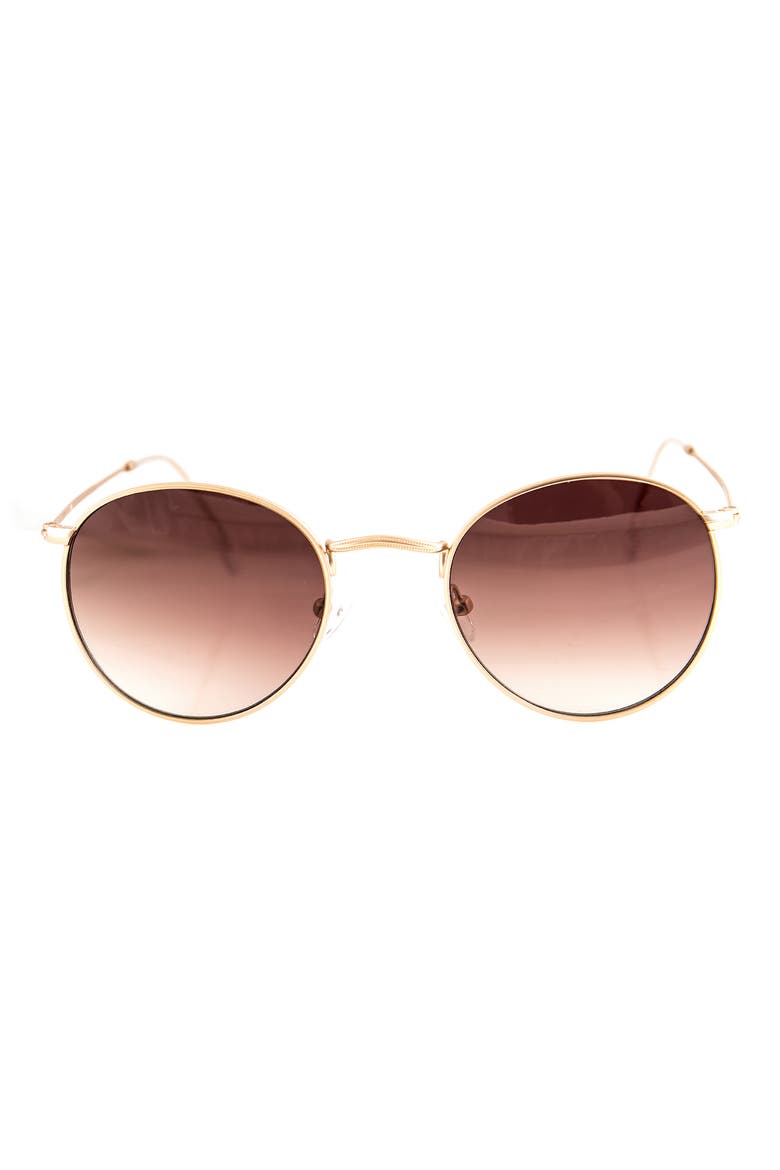 Roe 50mm Polarized Gradient Round Sunglasses, Main, color, BROWN