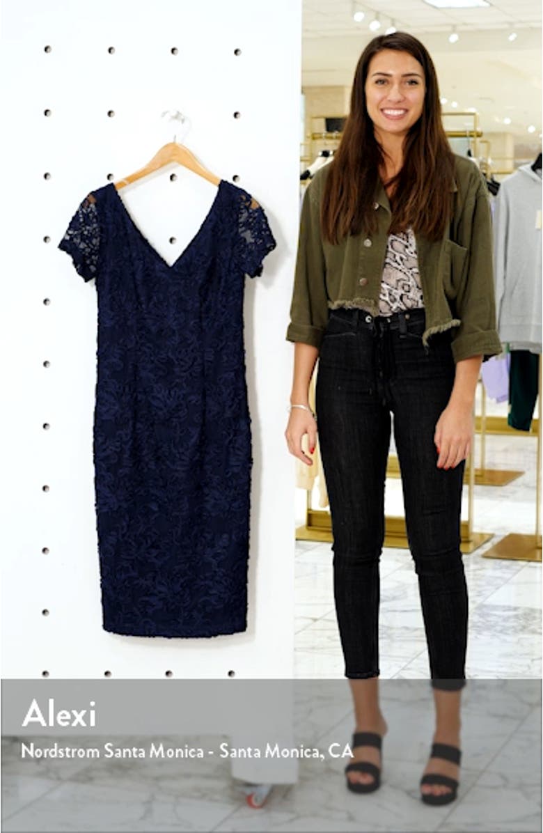 Soutache Embroidered V-Neck Cocktail Dress, sales video thumbnail