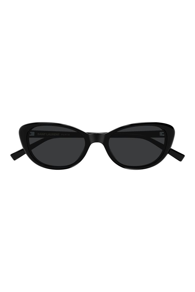 52mm Cat Eye Sunglasses, Main, color, BLACK