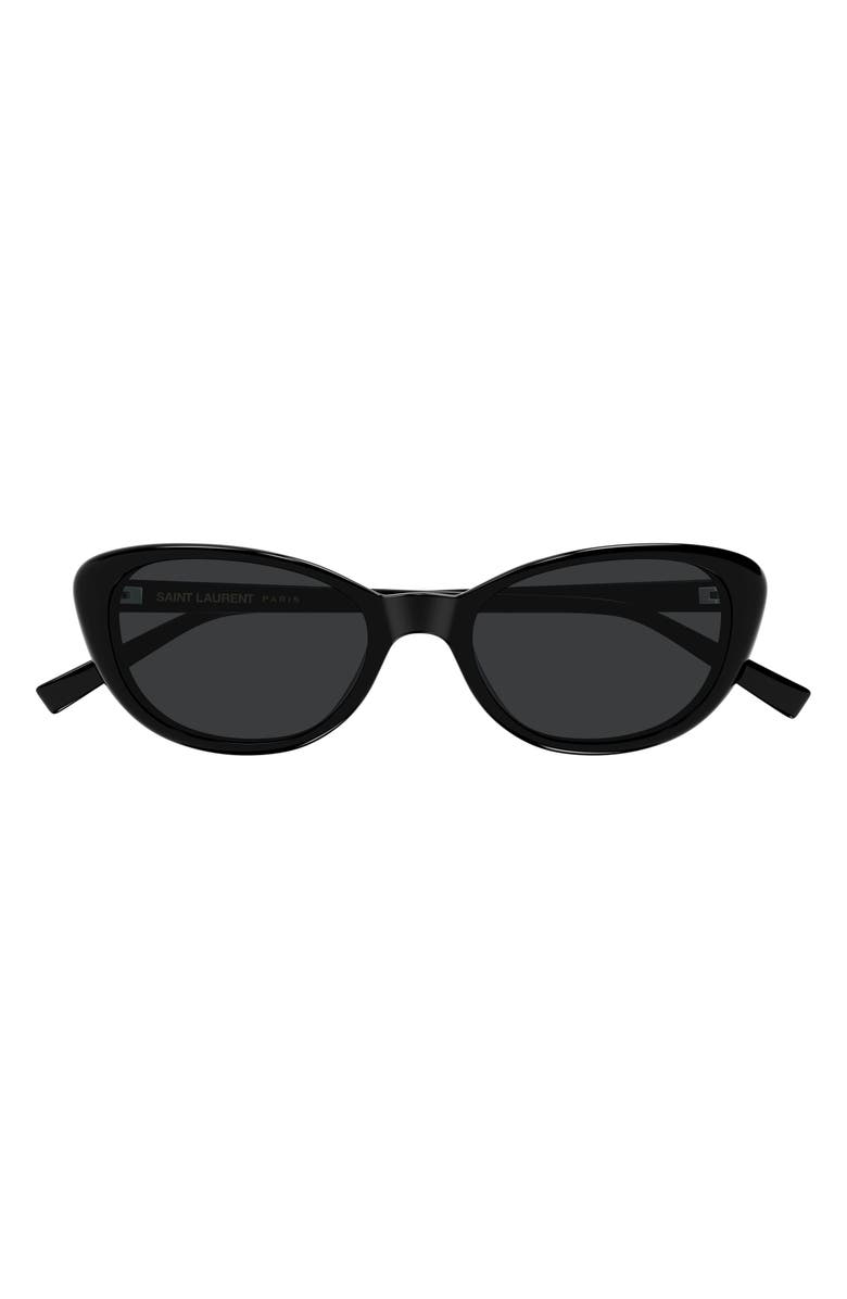 Saint Laurent 52mm Cat Eye Sunglasses, Main, color, Black