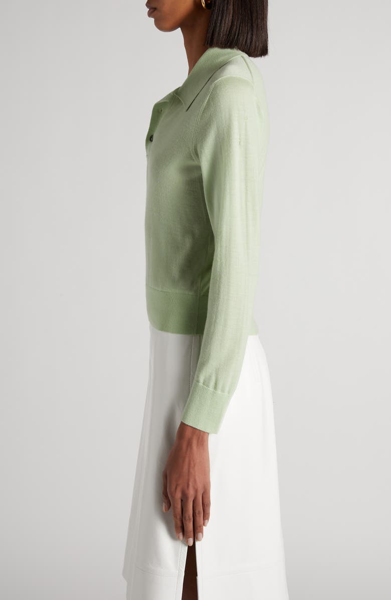 Bottega Veneta Cashmere Polo Sweater, Alternate, color, 1880 Aquamarine