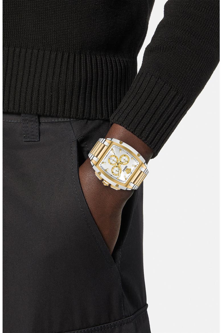 Dominus Chronograph Bracelet Watch, 42mm x 50mm, Alternate, color, TWO TONE