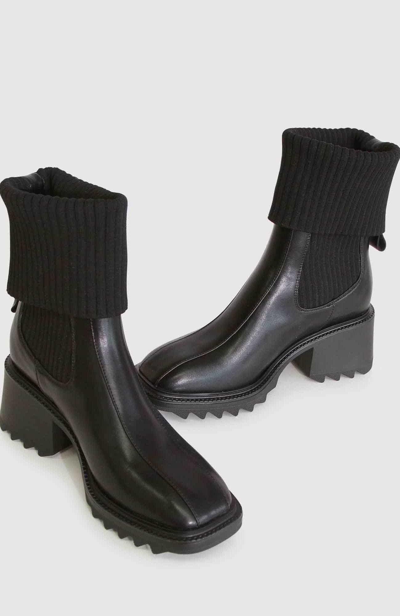 Belle & Bloom Perfect Illusion Knit Boot, Alternate, color, Black