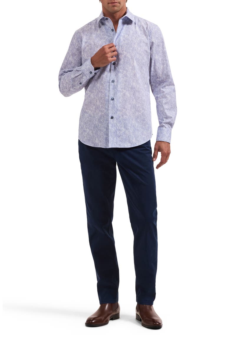 Alvin Paisley Cotton Shirt, Alternate, color, AIR BLUE