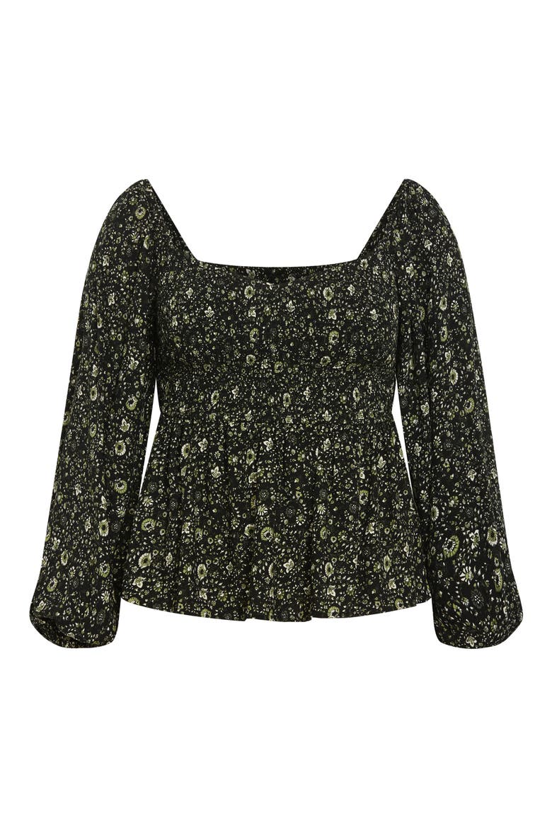 Dahlia Peasant Top, Alternate, color, OLIVE DITSY