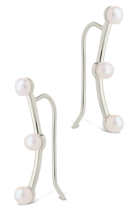Isabel Faux Pearl Trio Crawler Earrings