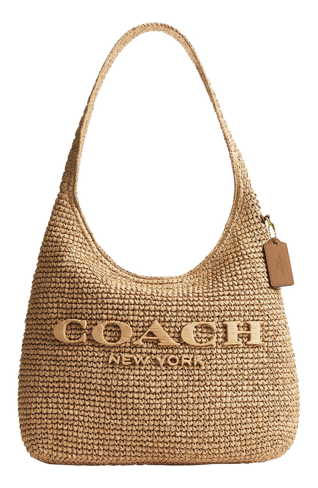 COACH Brooklyn Refined Weave Shoulder Bag, Main, color, Natural