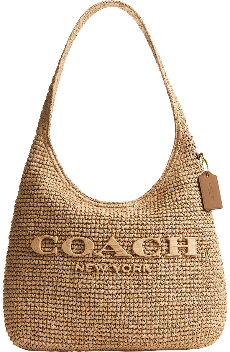 COACH Brooklyn Refined Weave Shoulder Bag, Main, color, Natural