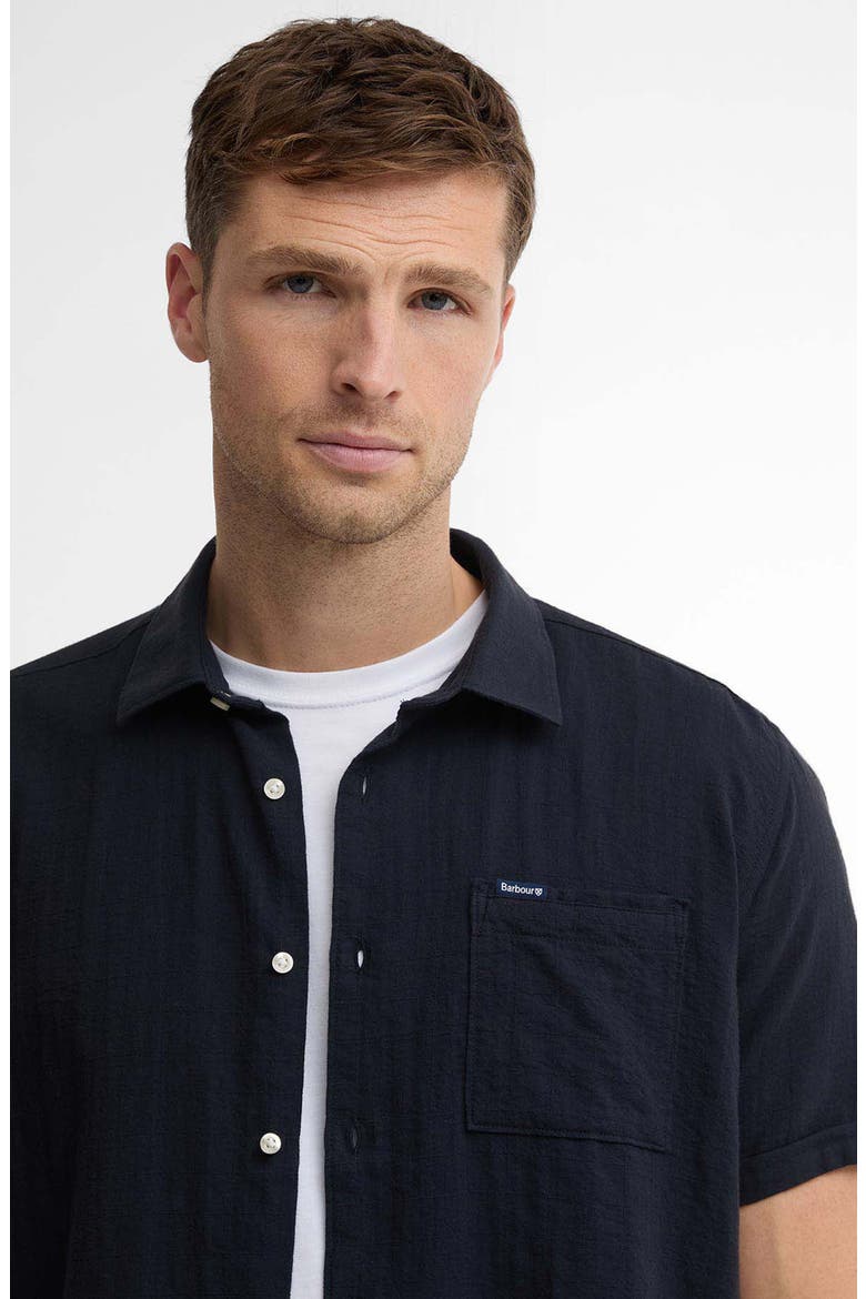Kingswood Short Sleeve Cotton Ripstop Button-Up Shirt, Alternate, color, DARK NAVY