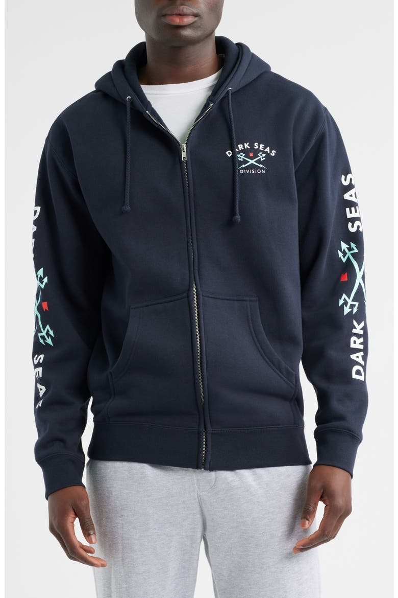 Headmaster III Zip Fleece Hoodie, Alternate, color, NAVY