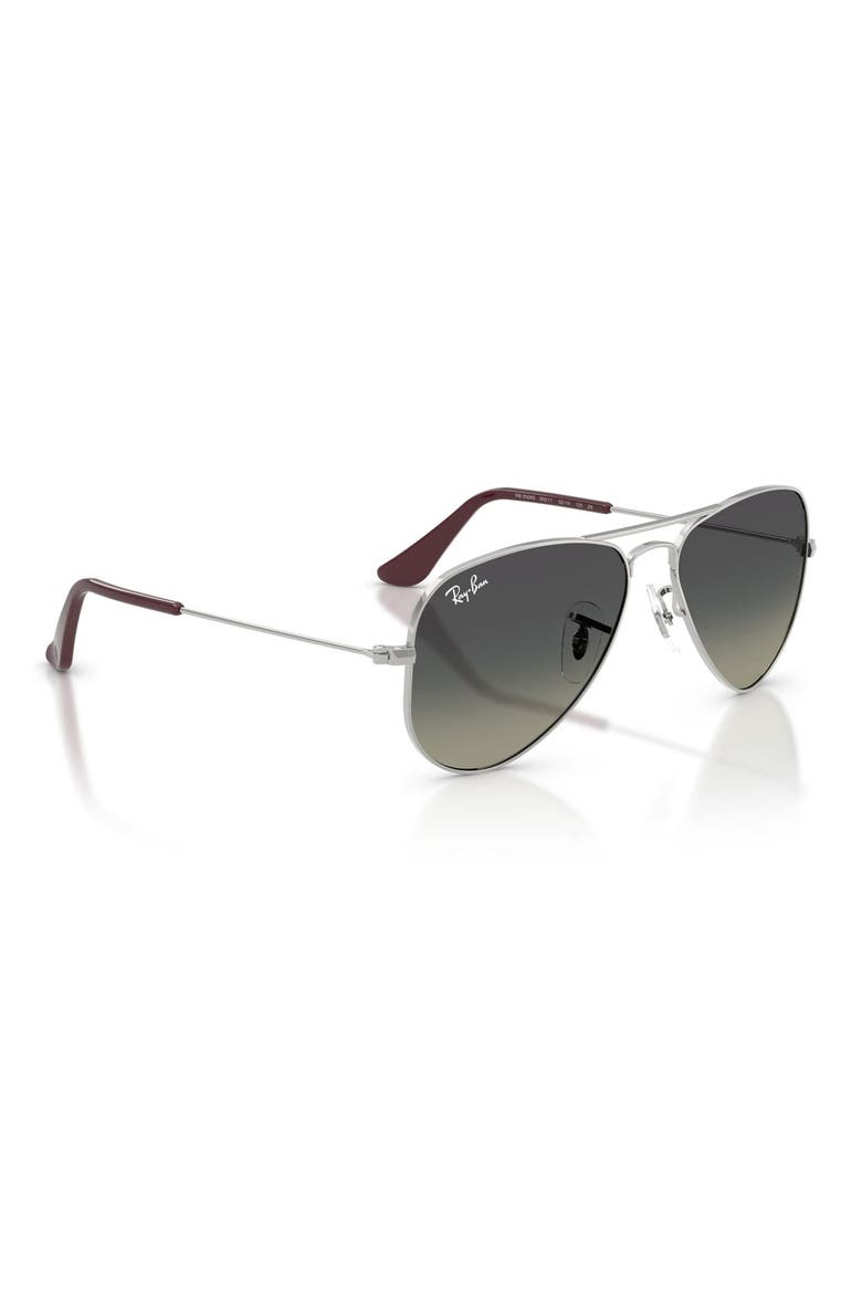 Junior 52mm Aviator Sunglasses, Alternate, color, SILVER / GREY GRADIENT