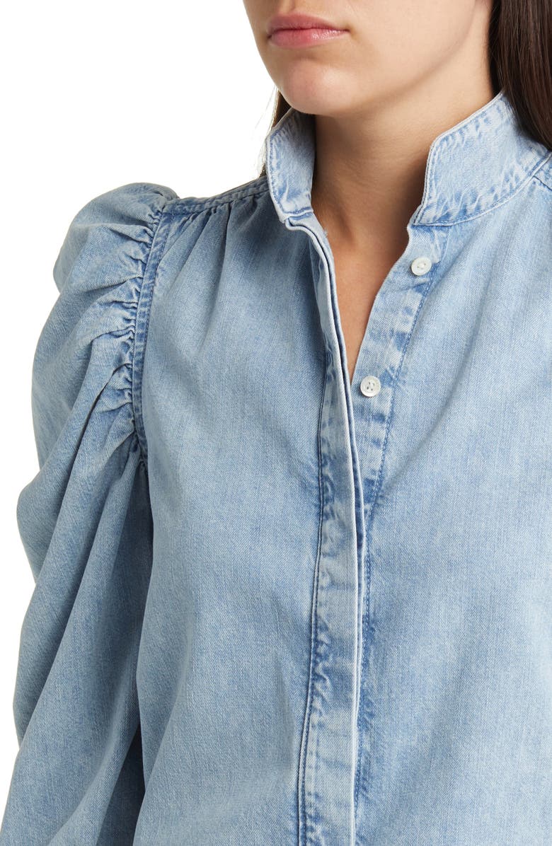 FRAME Gillian Puff Sleeve Denim Shirt, Alternate, color,