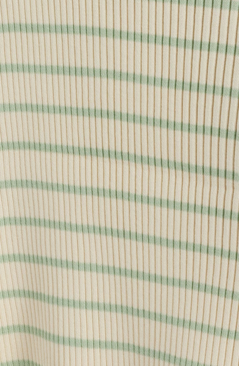 ZOE AND CLAIRE Stripe Ribbed Polo Sweater Dress, Alternate, color, Ivory/ Mint