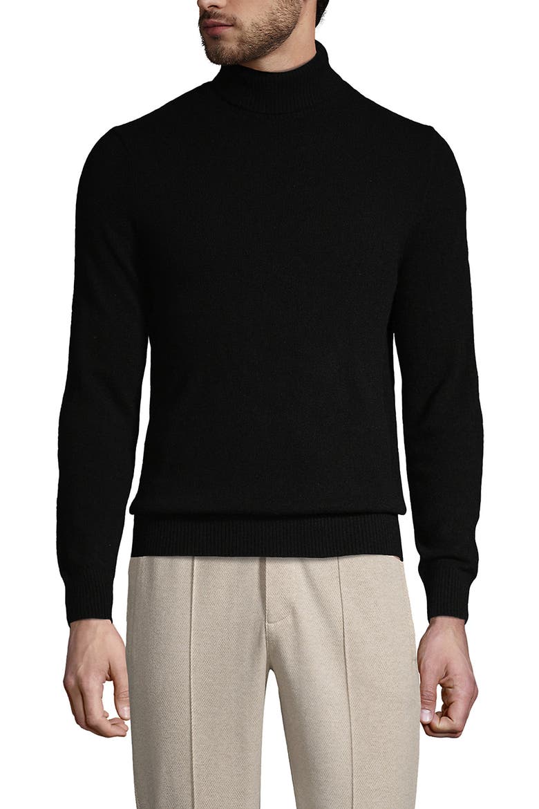 Fine Gauge Cashmere Turtleneck Sweater, Main, color, Black