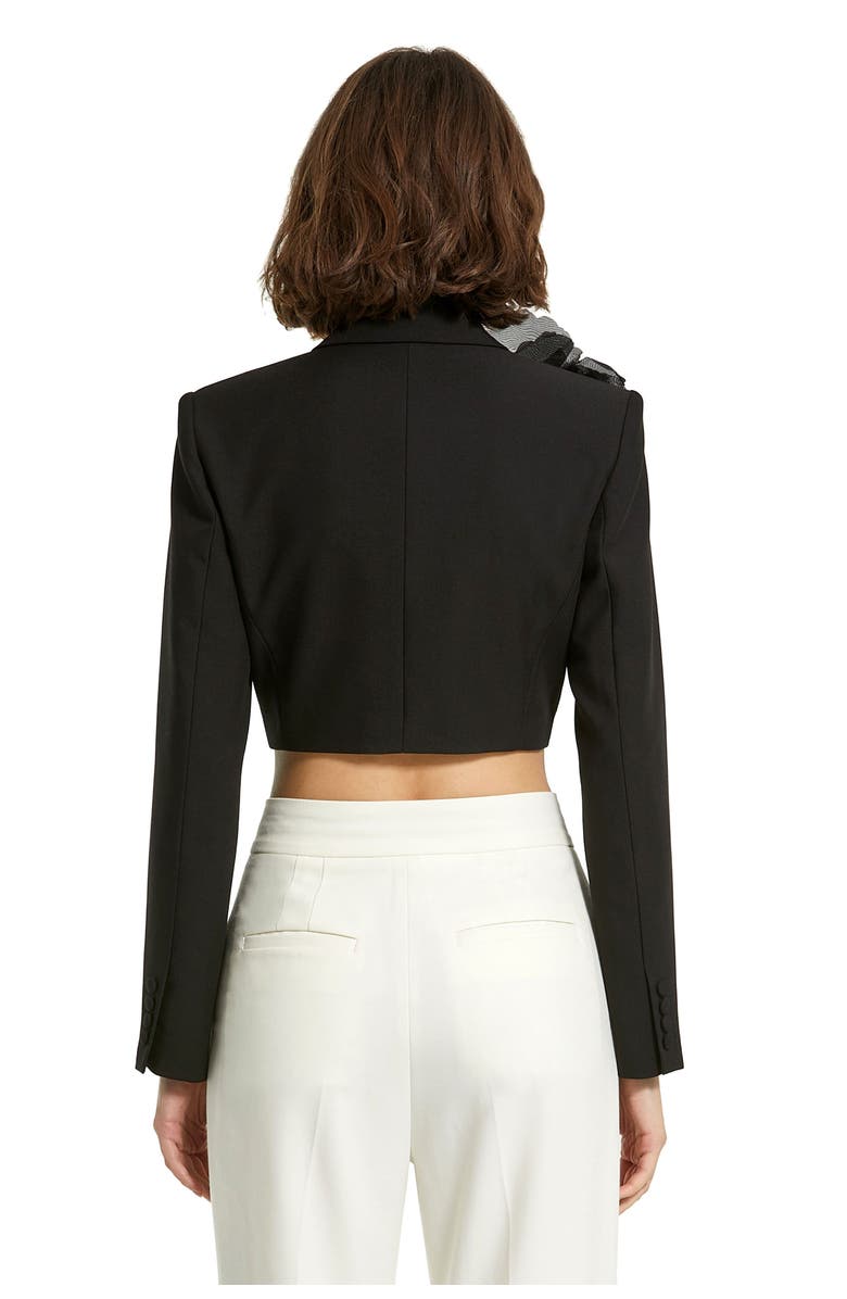 Mac Duggal Cropped Crepe Tailored Blazer, Alternate, color, 