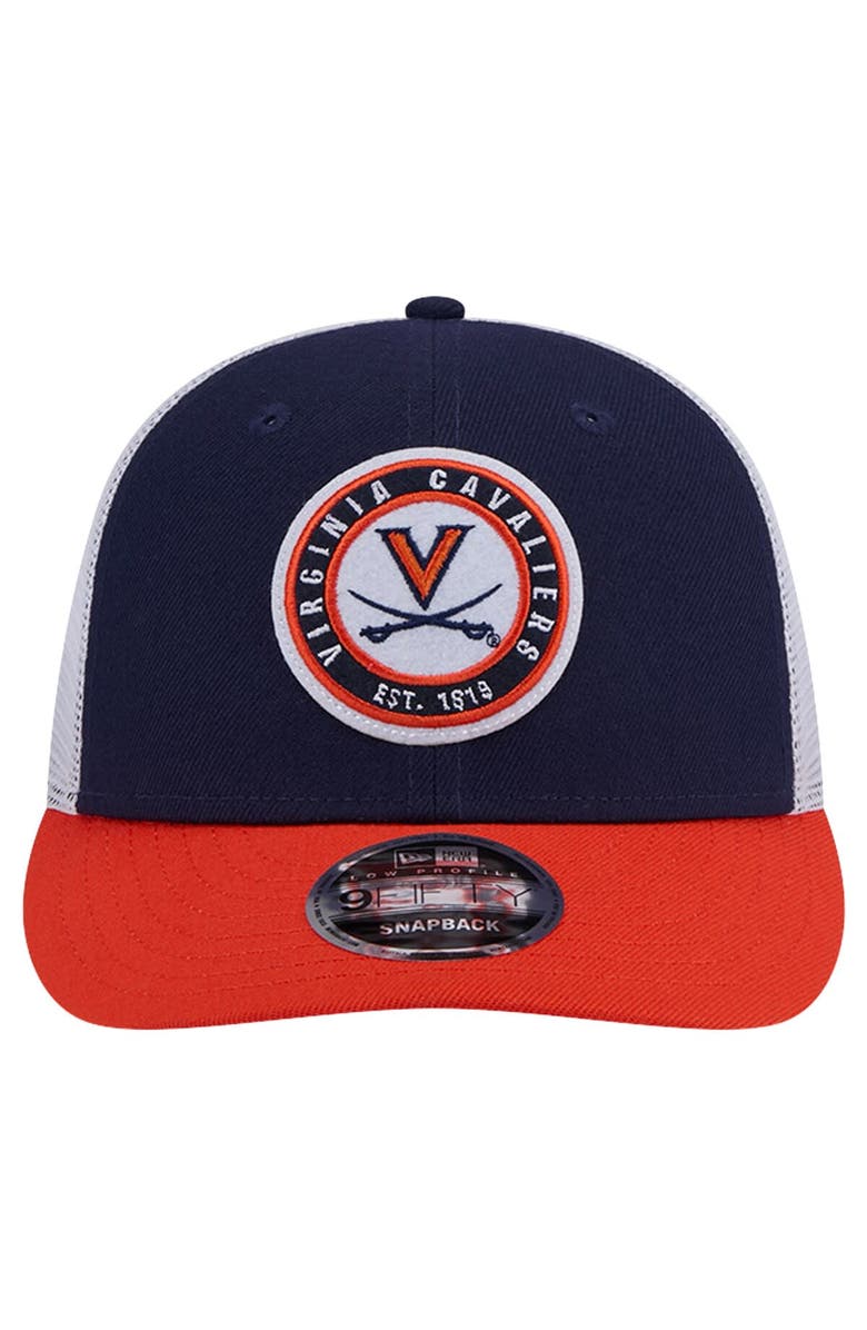 New Era Men's New Era Navy Virginia Cavaliers Throwback Circle Patch 9FIFTY Trucker Snapback Hat, Alternate, color, Navy