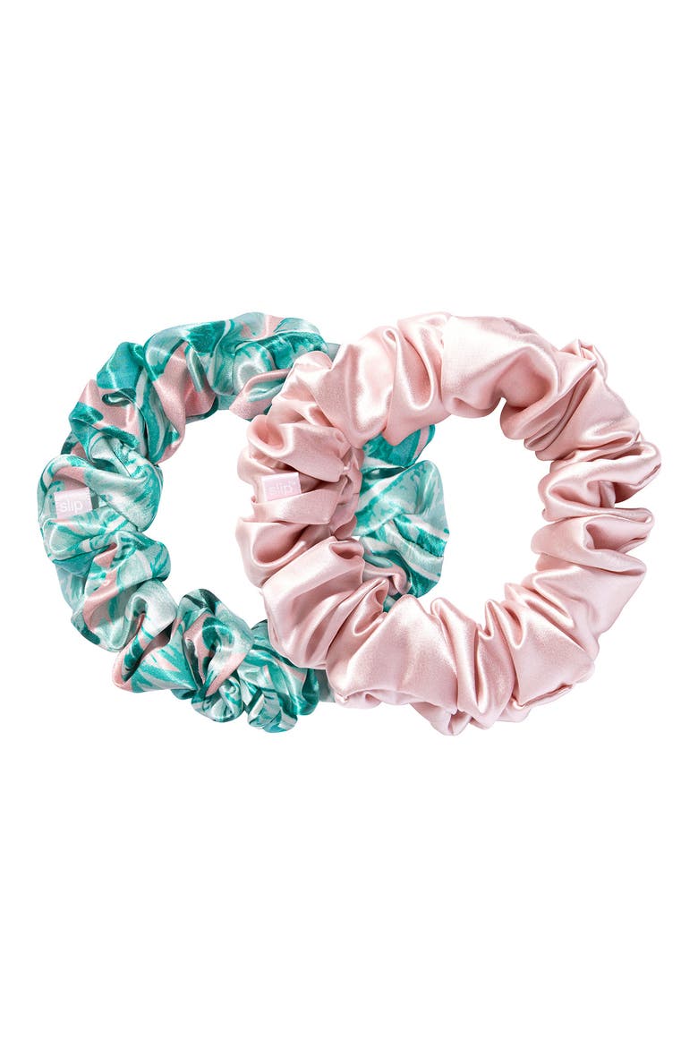 2-Pack Large Silk Scrunchies, Main, color, CALI NIGHTS