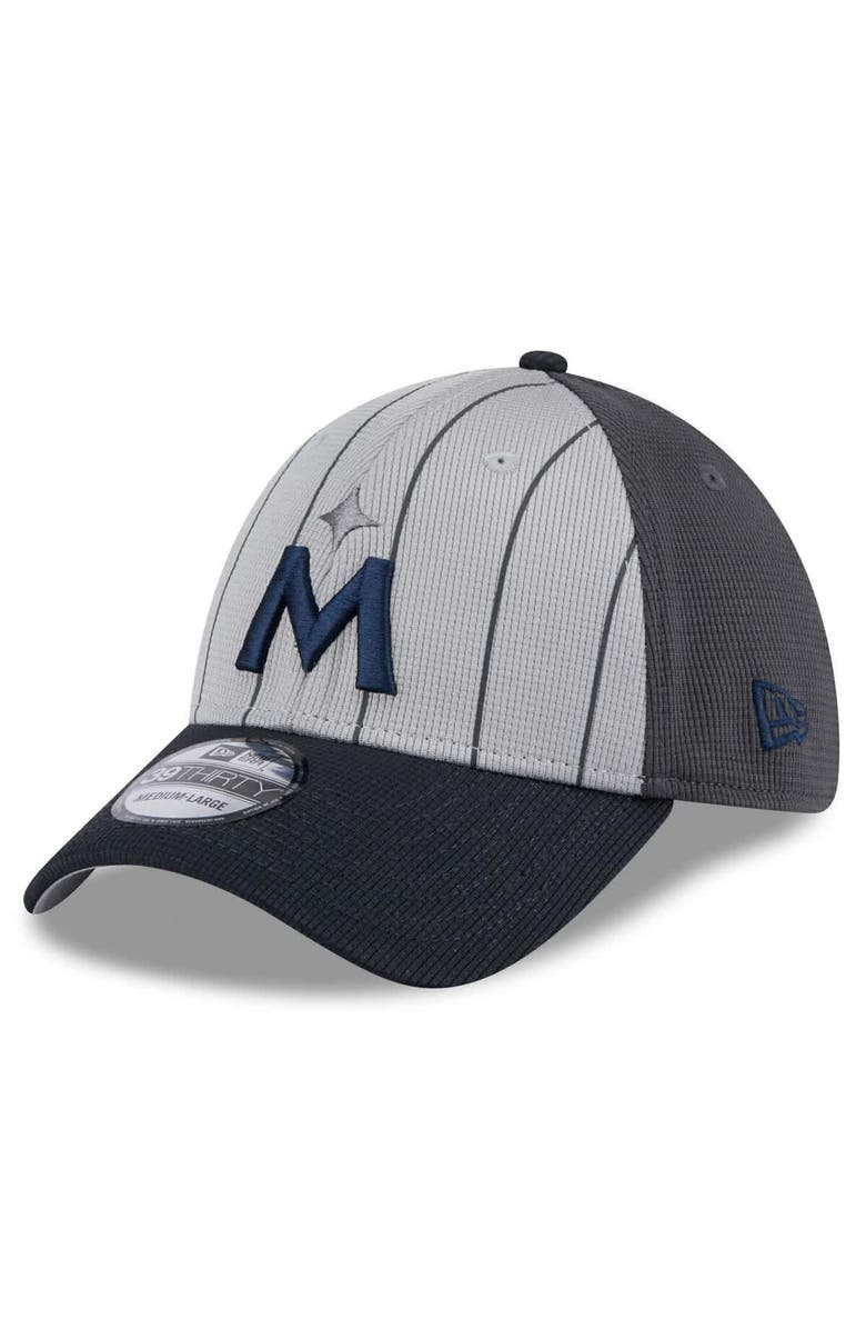 New Era Men's New Era Gray/Navy Minnesota Twins 2025 Batting Practice 39THIRTY Flex Hat, Main, color,