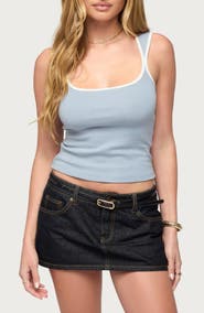 EDIKTED Valentina Stripe Square Neck Tank