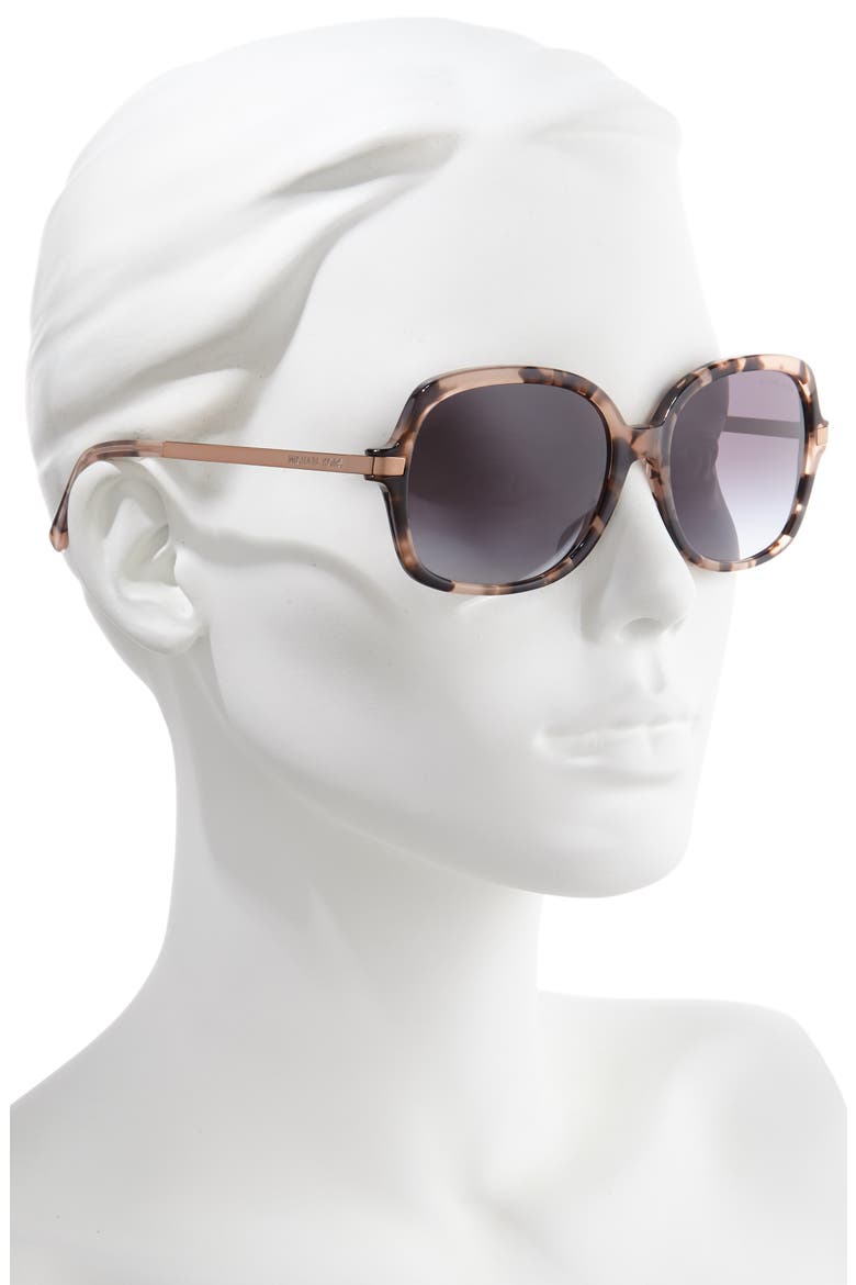57mm Gradient Square Sunglasses, Alternate, color, PINK TORTOISE/ BLACK GRADIENT