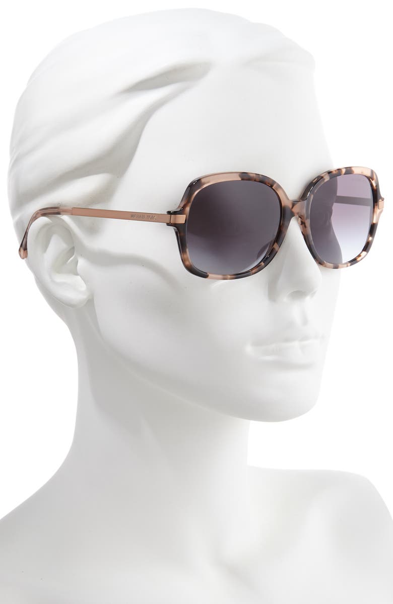 Michael Kors 57mm Gradient Square Sunglasses, Alternate, color, Pink Tortoise/ Black Gradient