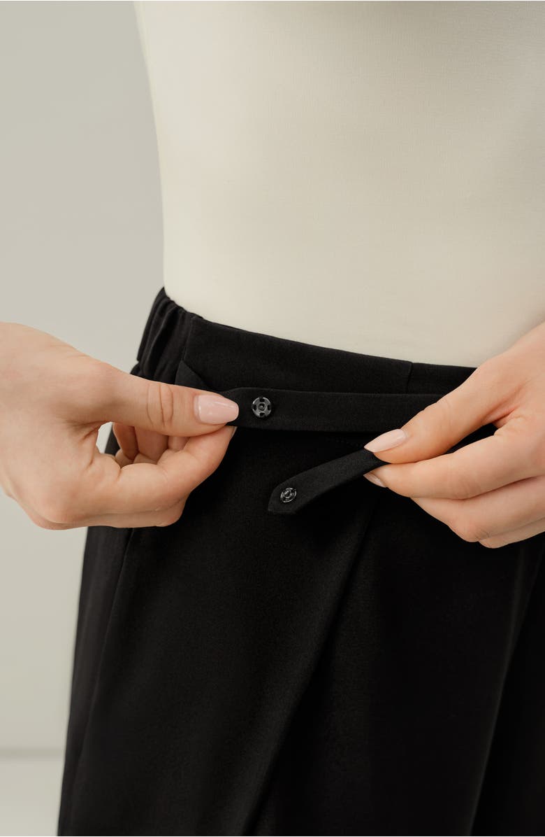 Lilysilk Stretch Heavy-Weight Crepe Wide-Leg Pant, Alternate, color, Black