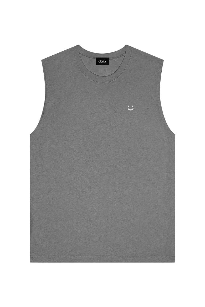 Mens Lil Smile Muscle Tank, Main, color, Deep Htr