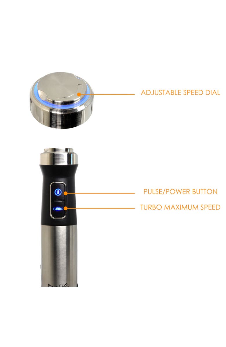 Megachef 4 in 1 Multipurpose Immersion Hand Blender, Alternate, color, Grey