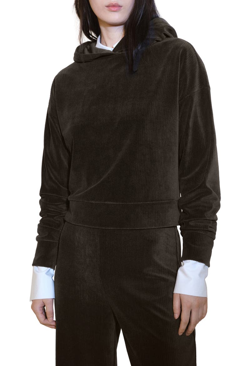Corduroy Pullover Hoodie, Main, color, KHAKI