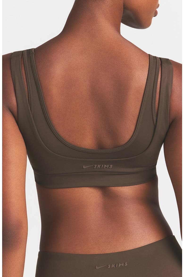 Matte Double Strap Scoop Bra, Alternate, color, NSKM DARK SEPIA